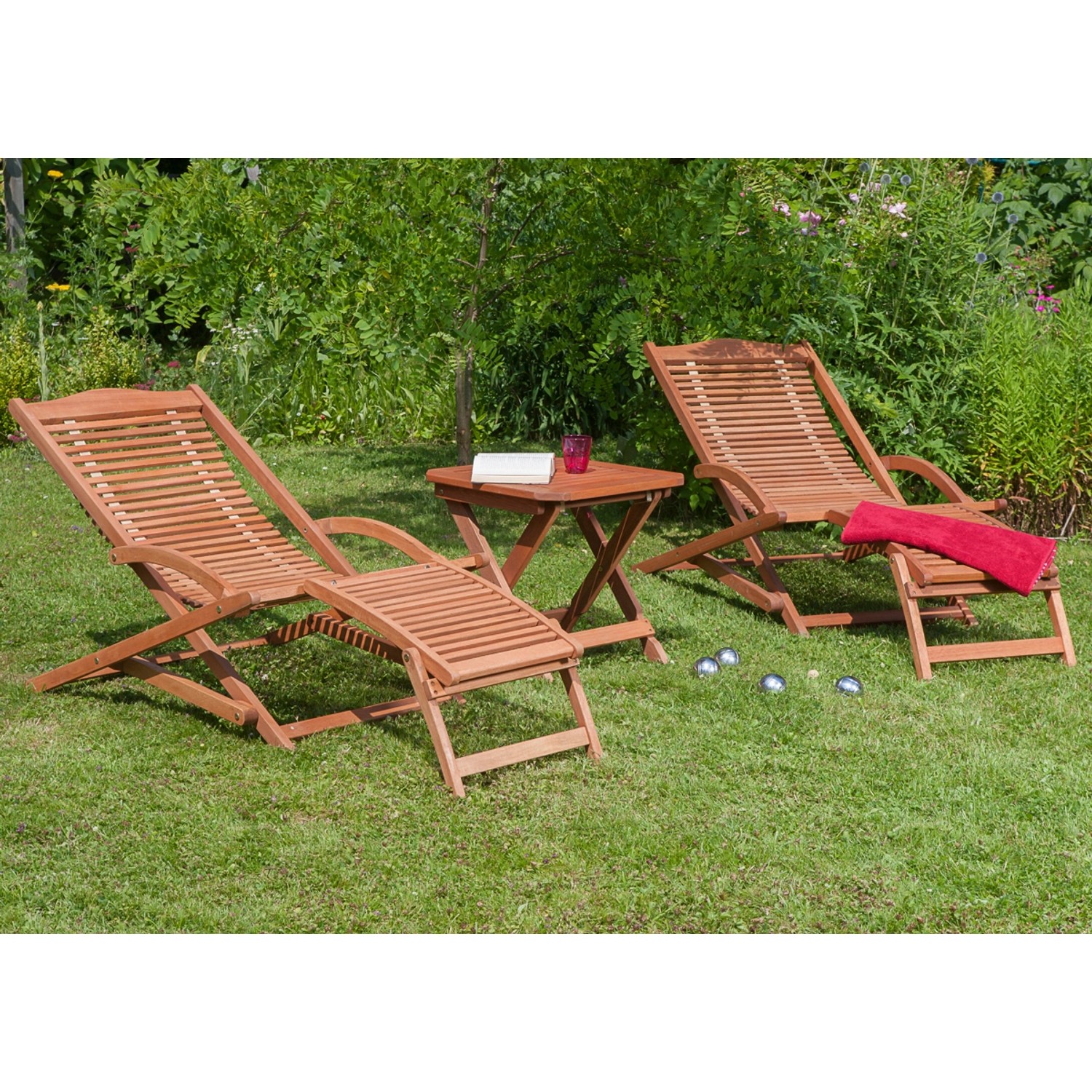 Gartenliegen-Set Copa Cabana Natur 3-tlg.