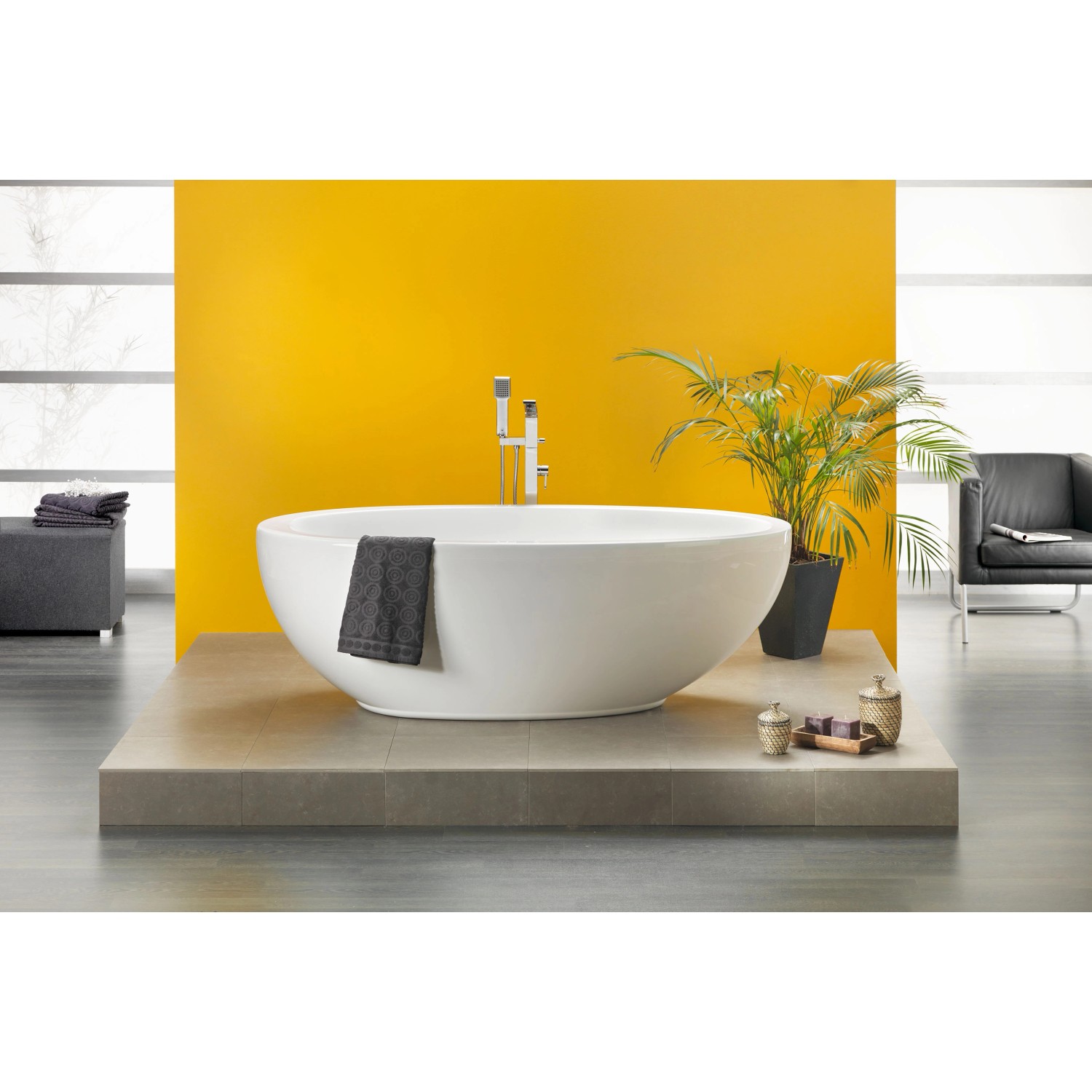 Freistehende Badewanne Somerset 185 cm x 94,5 cm Weiß