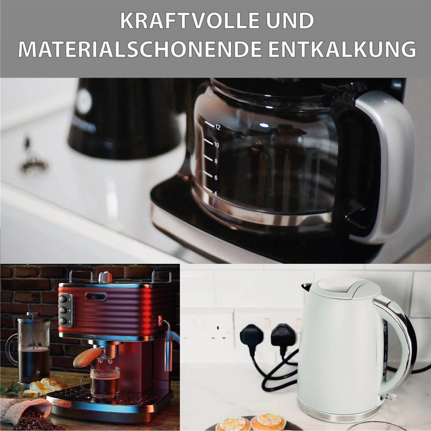 Bestlivings Bio Entkalker für Kaffeemaschine, Wasserkocher und Espressomaschine.