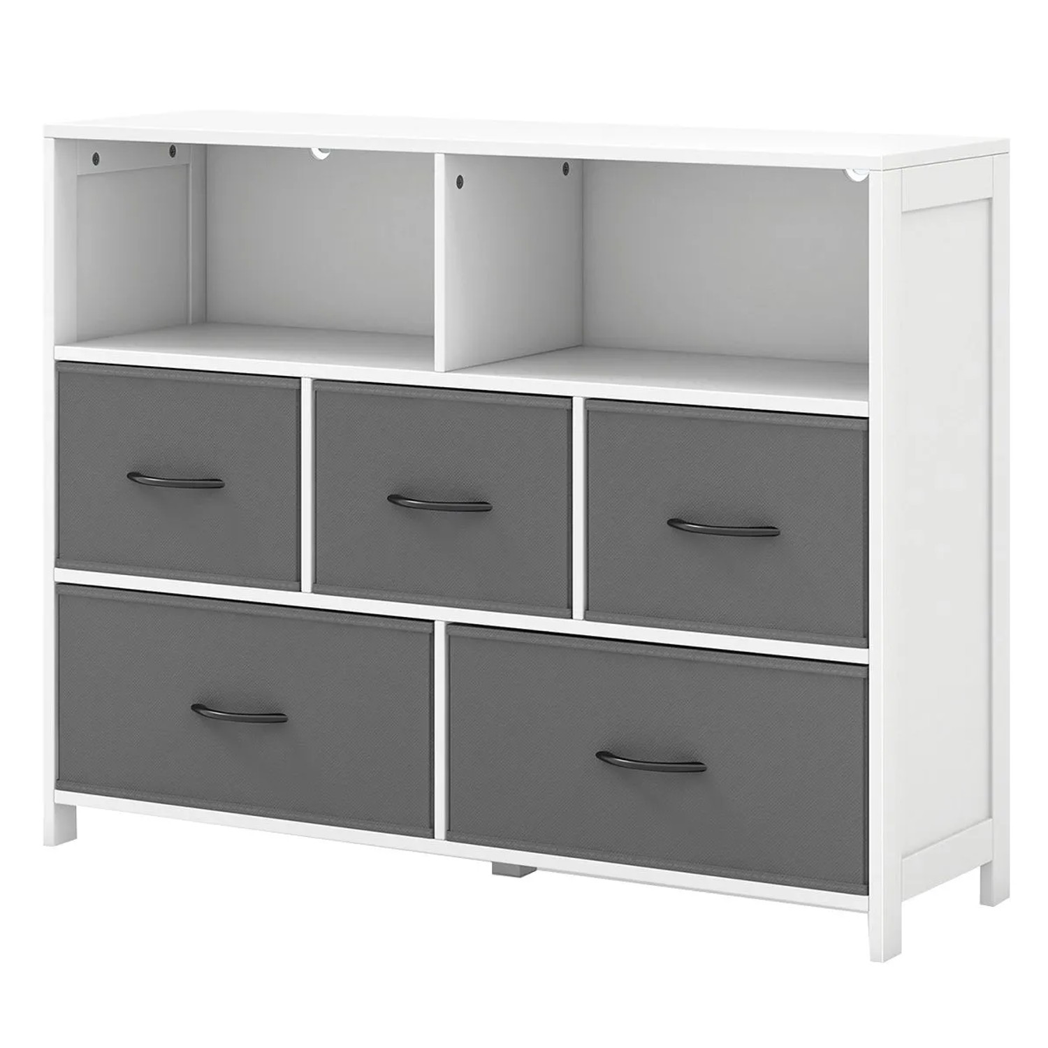 Costway Kommode 5 Schubladen Offene Regale Stoff Holz günstig online kaufen