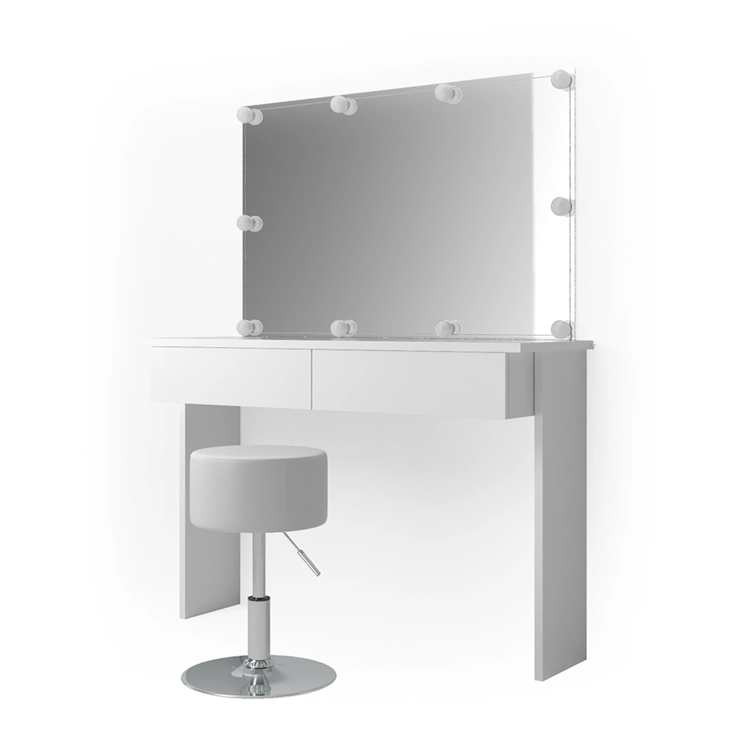 Vicco Schminktisch Azur Weiß 120 cm mit LED Beleuchtung und Hocker günstig online kaufen