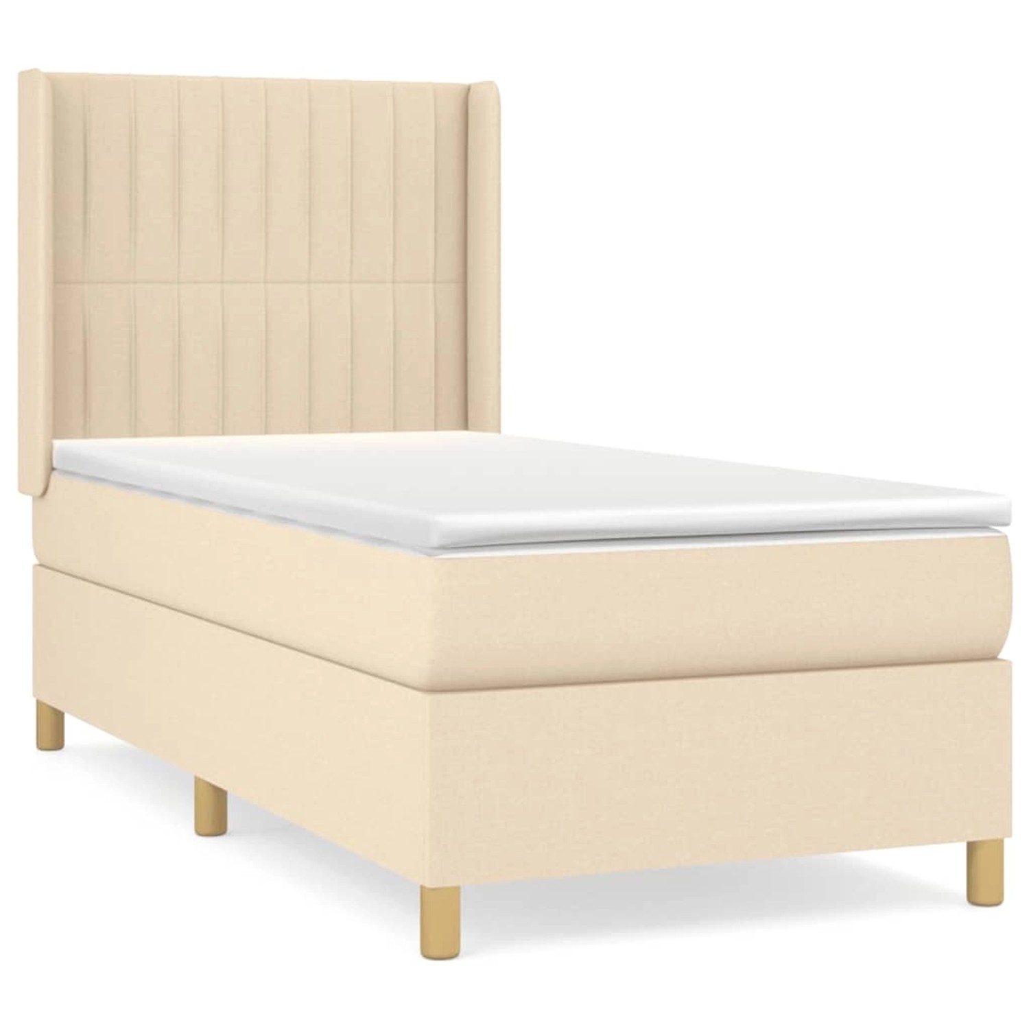 vidaXL Boxspringbett mit Matratze Creme 90x200 cm Stoff1368580 günstig online kaufen