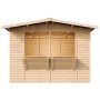 Timbela Marktbude M150 aus Holz mit 2 Theken, unbehandelt, für den Garten.