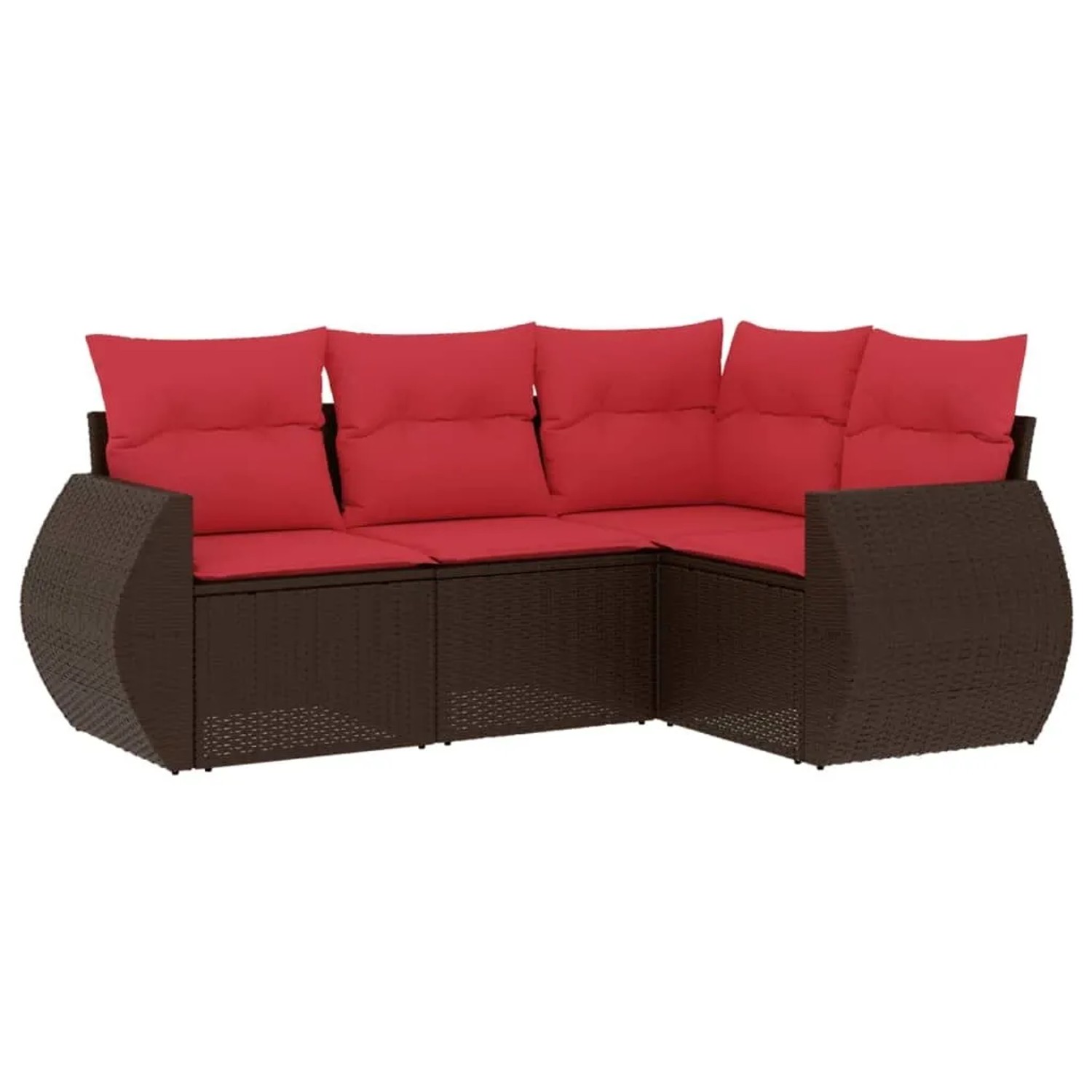 vidaXL 4-Tlg Gartensofa-Set mit Kissen Braun Polyrattan 3221313 günstig online kaufen
