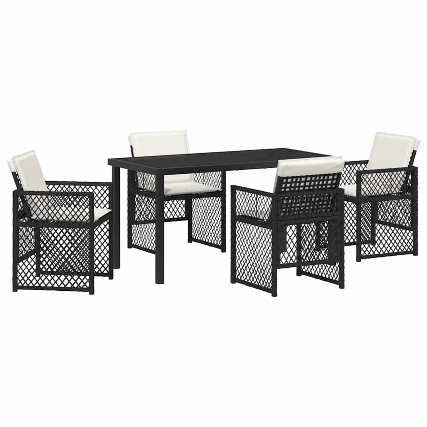 vidaXL Garten Essgruppe 5-Tlg Schwarz Poly Rattan 3380618 günstig online kaufen