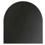 Schwarze Valo Stahlbodenplatte Rundbogen, 100x120 cm, für Kaminöfen.