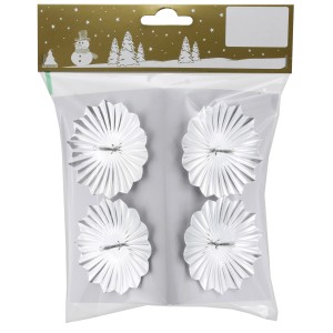 4er Set silberne Kerzenhalter in Blumenform aus Metall, Ø 6cm, für Weihnachtsdeko.