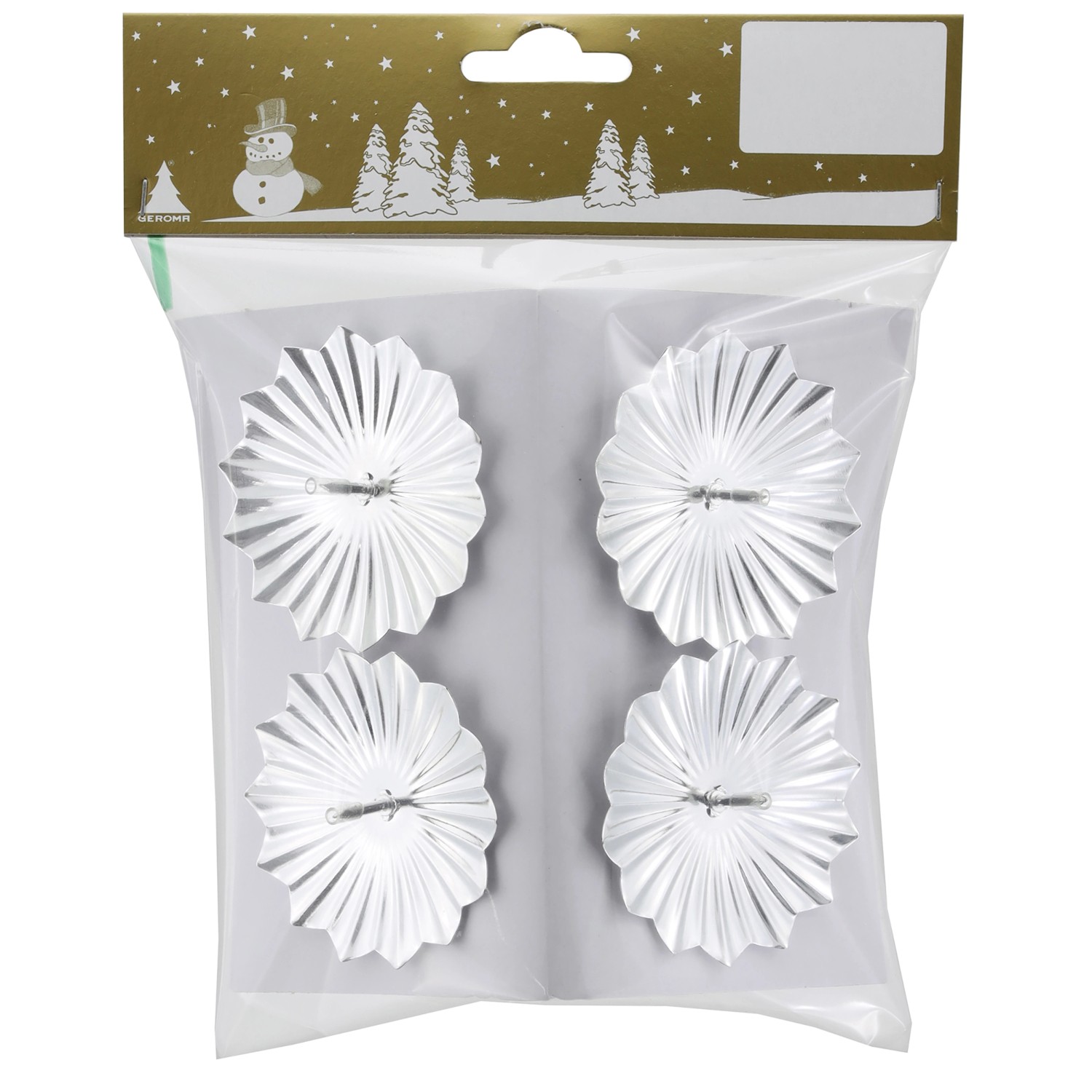 Weihnachts-Deko Kerzenhalter Blumenform aus Metall Ø 6 cm Silber 4 Stück günstig online kaufen