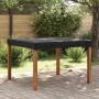 Schwarze, wasserfeste Stoff-Tischdecke für quadratischen Gartentisch auf Terrasse. Ideal für Outdoor-Einsatz.