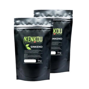 Zwei Säcke Kenkou Koi Futter Vital Sinkend, 10kg, 4.5mm Pellets.