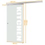 inova Glasschiebetür mit Kitchen Schriftzug, 880x2035mm, Komplettset mit Softclose.