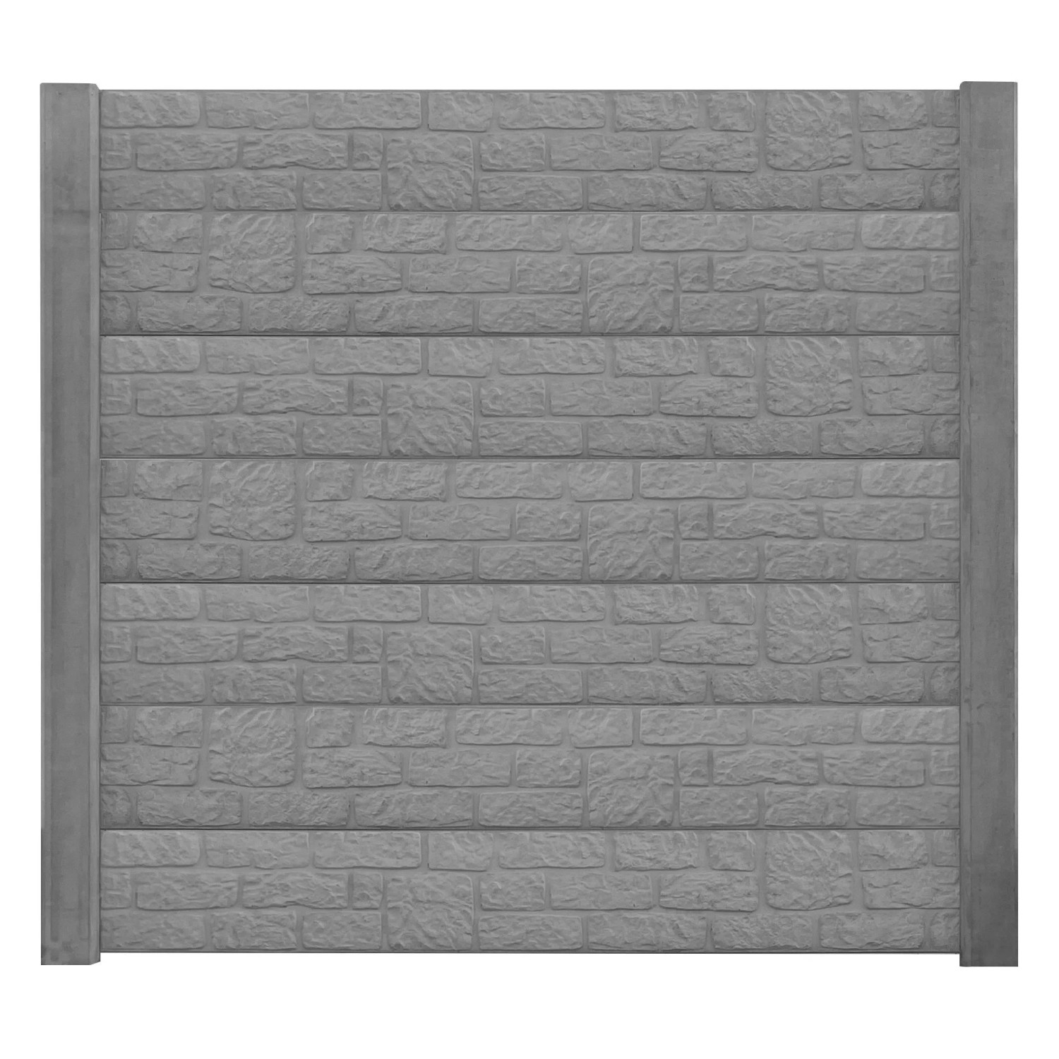 Graue Betonzaun Platte Klassik Romania mit Steinmotiv für Sichtschutz im Garten.