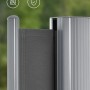 Detailansicht der anthrazitfarbenen Songmics Seitenmarkise aus Aluminium, ausziehbar bis 400x200 cm.