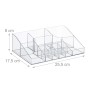 Relaxdays Make Up Organizer Kunststoff Transparent 2er Set 14 Fächer 25,5 cm x 17,5 cm x 8 cm_4