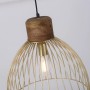 Messingfarbene Pendelleuchte Alami mit Holzdetails, 1-flammig. Ideal für Wohnräume.