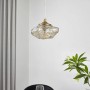 Moderne Lindby Pendelleuchte Piatra in Creme mit Glas Lampenschirm für Wohnzimmer.
