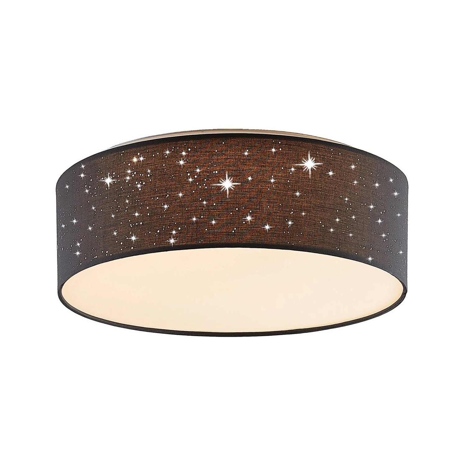 Lindby LED Deckenleuchte Ellamina 9945394 Modern in Alu aus Textil 1-flammig Wohnzimmerleuchte