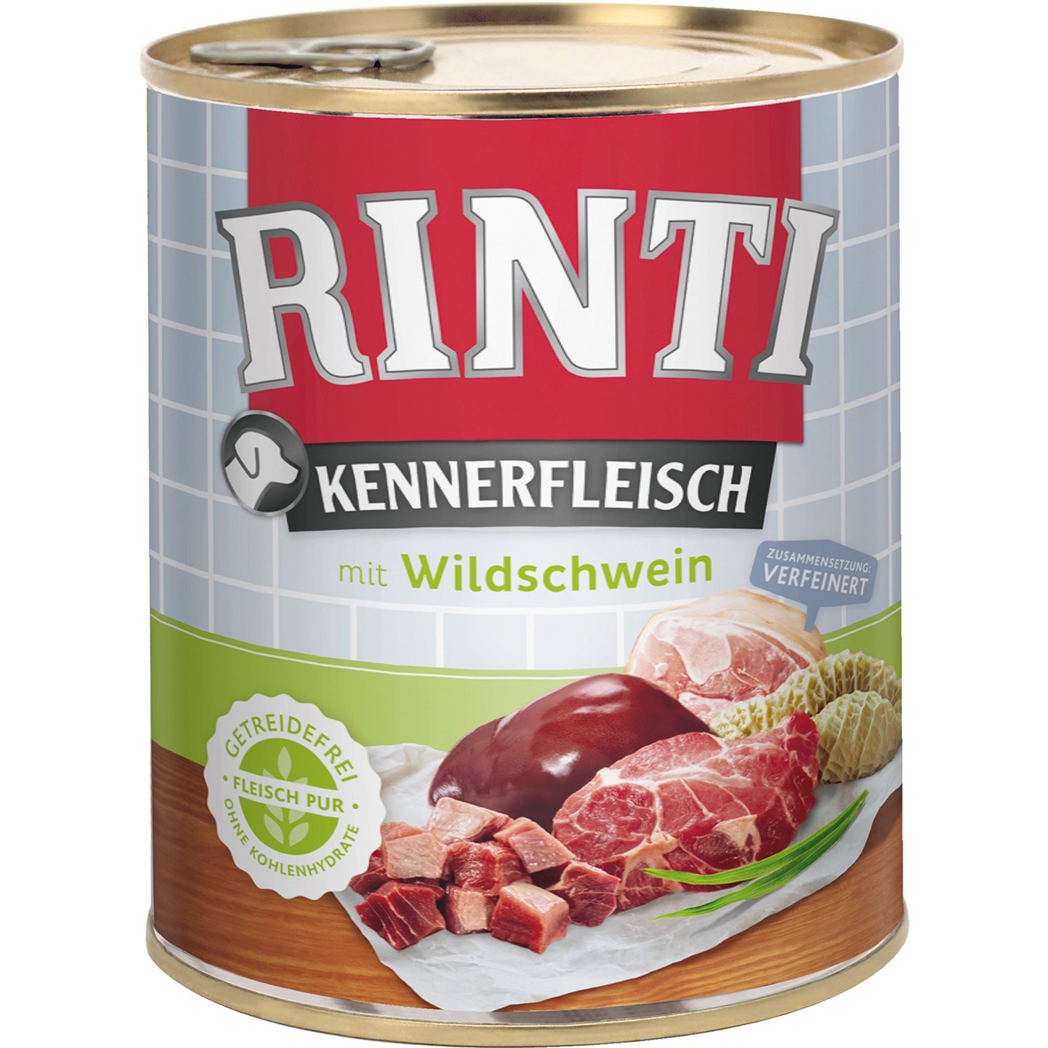 Rinti Hunde-Nassfutter Kennerfleisch Wildschwein 800 g