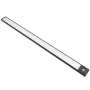 Schwarze LUXULA LED Unterbauleuchte, 60cm, mit Akku, dimmbar und Bewegungsmelder.