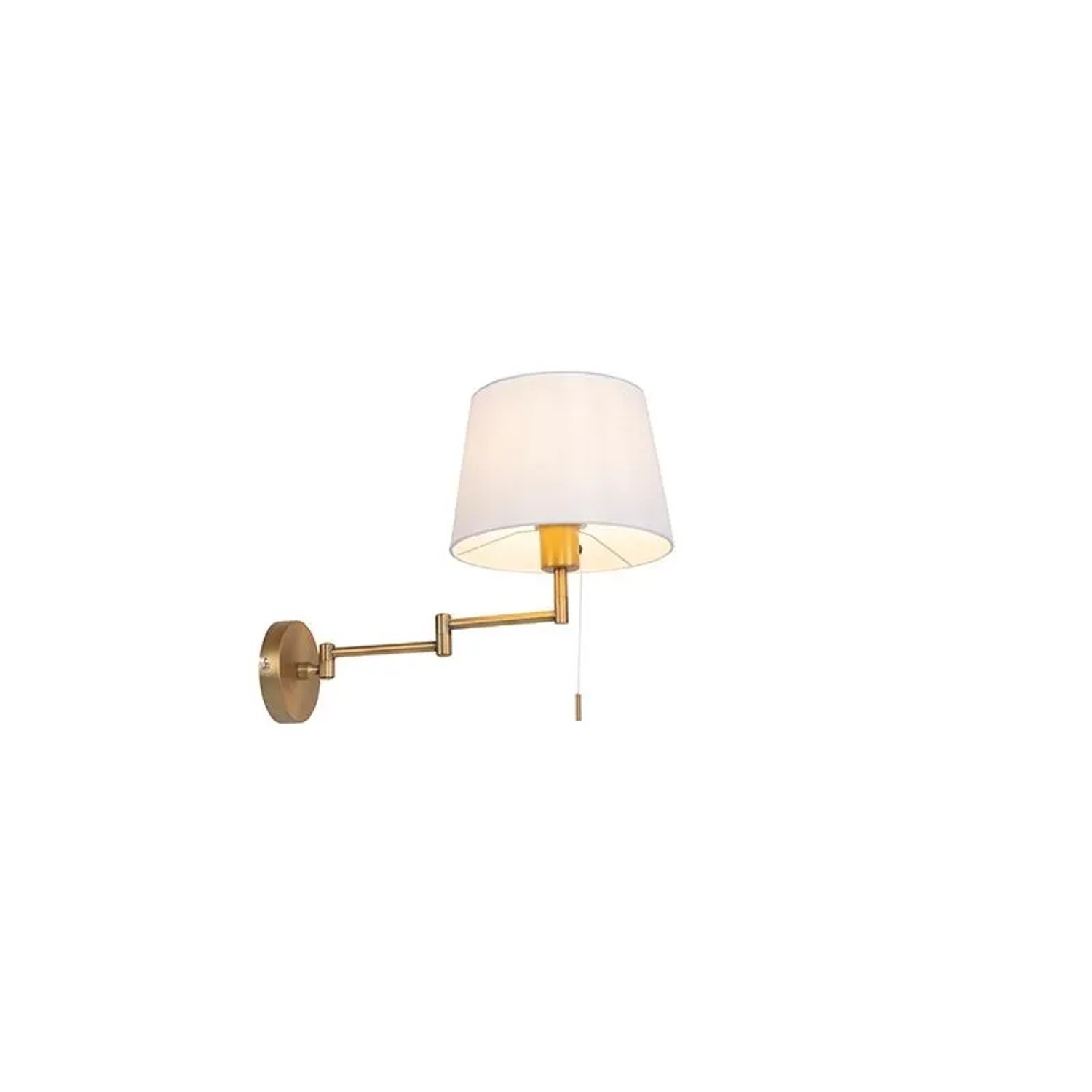 QAZQA Wandleuchte Bronze mit Weißem Schirm und Verstellbarem Arm Ladas Deluxe