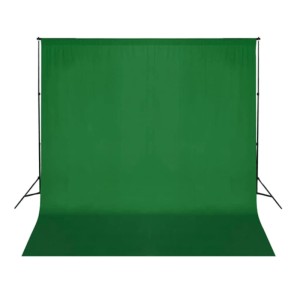 Grüner Baumwoll-Fotohintergrund 300x300 cm für Chroma-Key. Ideal für Studioaufnahmen und Videos.