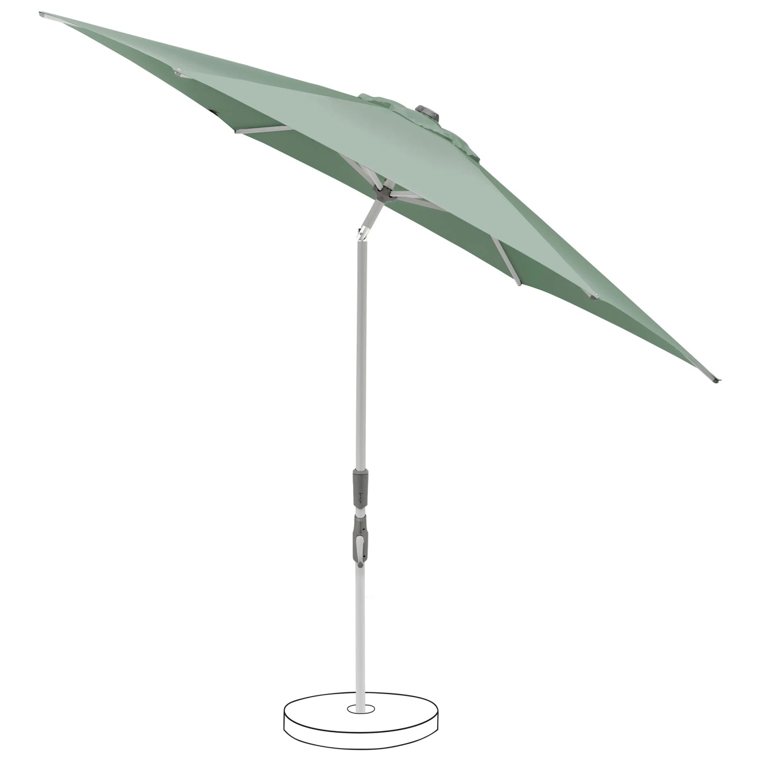 Suncomfort Marktschirm Green mit Kurbel, dreh- und neigbar für optimalen Sonnenschutz.