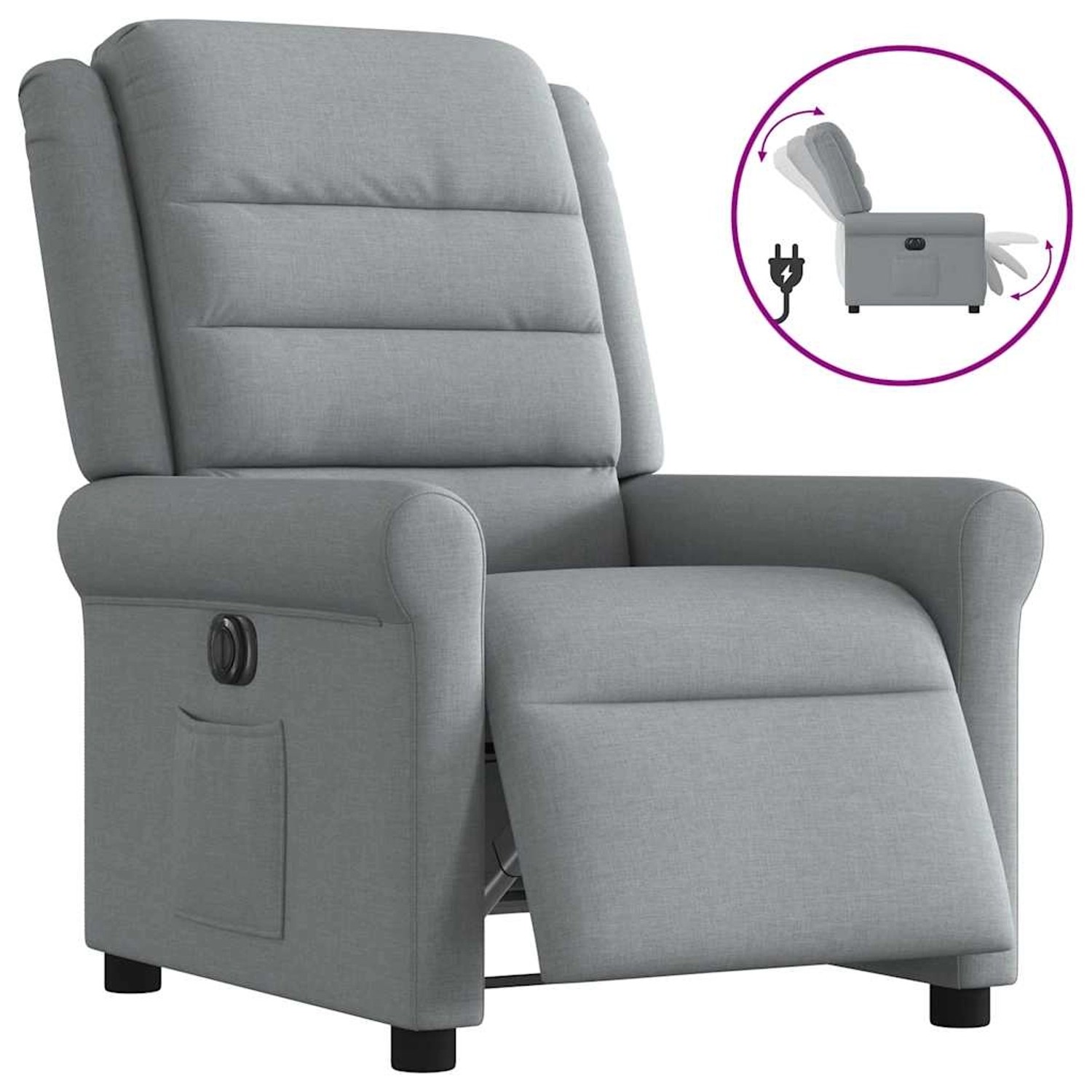 vidaXL Relaxsessel Elektrisch Hellgrau Stoff 3303294 günstig online kaufen