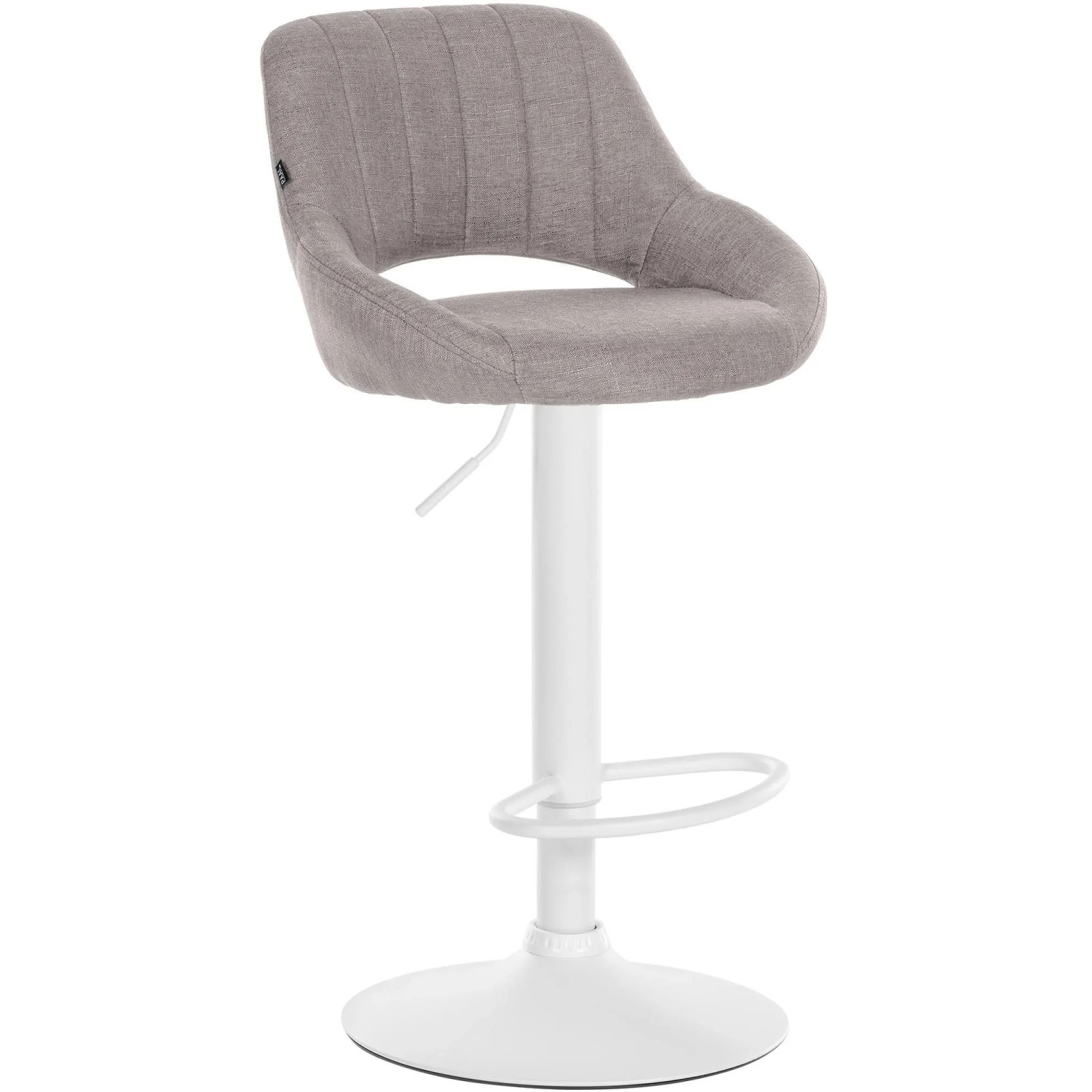 DELUKE Barhocker SEGAD Stoff Grau 46,5x48x85cm Weiß Barstuhl Mit Lehne Tresenhocker Tresenstuhl