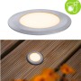 Runder Paulmann LED Bodeneinbaustrahler für Außen, insektenfreundlich, warmes Licht.