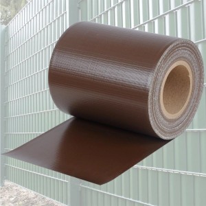WOLTU Sichtschutzstreifen 19cm x 35m 25 Befestigungsclips Braun