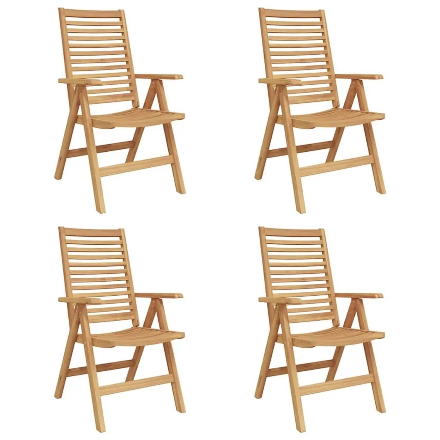 vidaXL Gartenstuhl 4 Stk Braun 52 x 64,5 x 108 cm Teak-Massivholz 3376031 günstig online kaufen