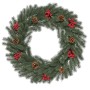 HOMCOM Tannenkranz, 60 cm, grün, künstlich, mit roten Beeren und Tannenzapfen. Festliche Weihnachtsdekoration.