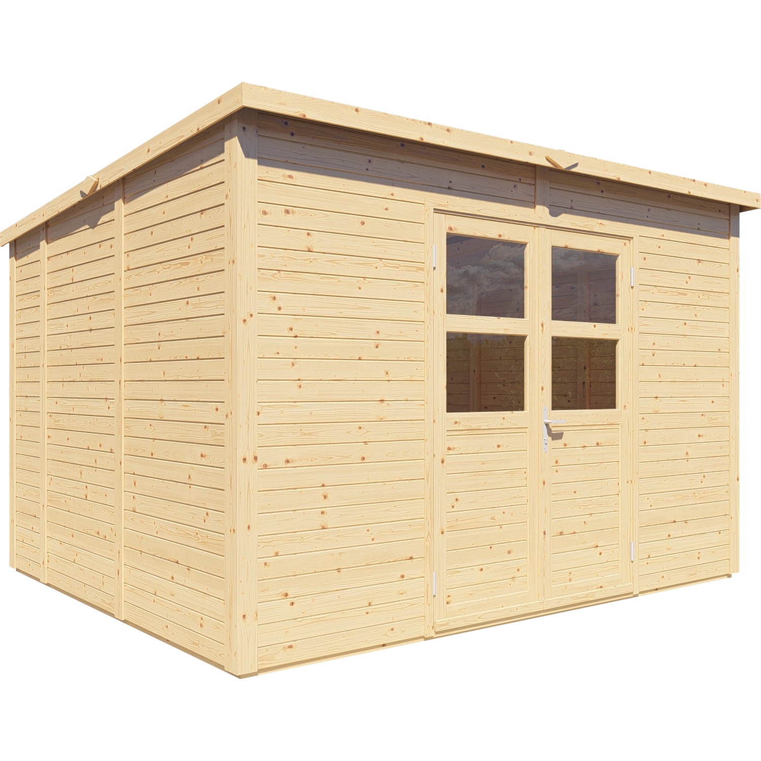Bertilo Holz-Gartenhaus Borkum 2 Natur 337 cm x 290 cm FSC®