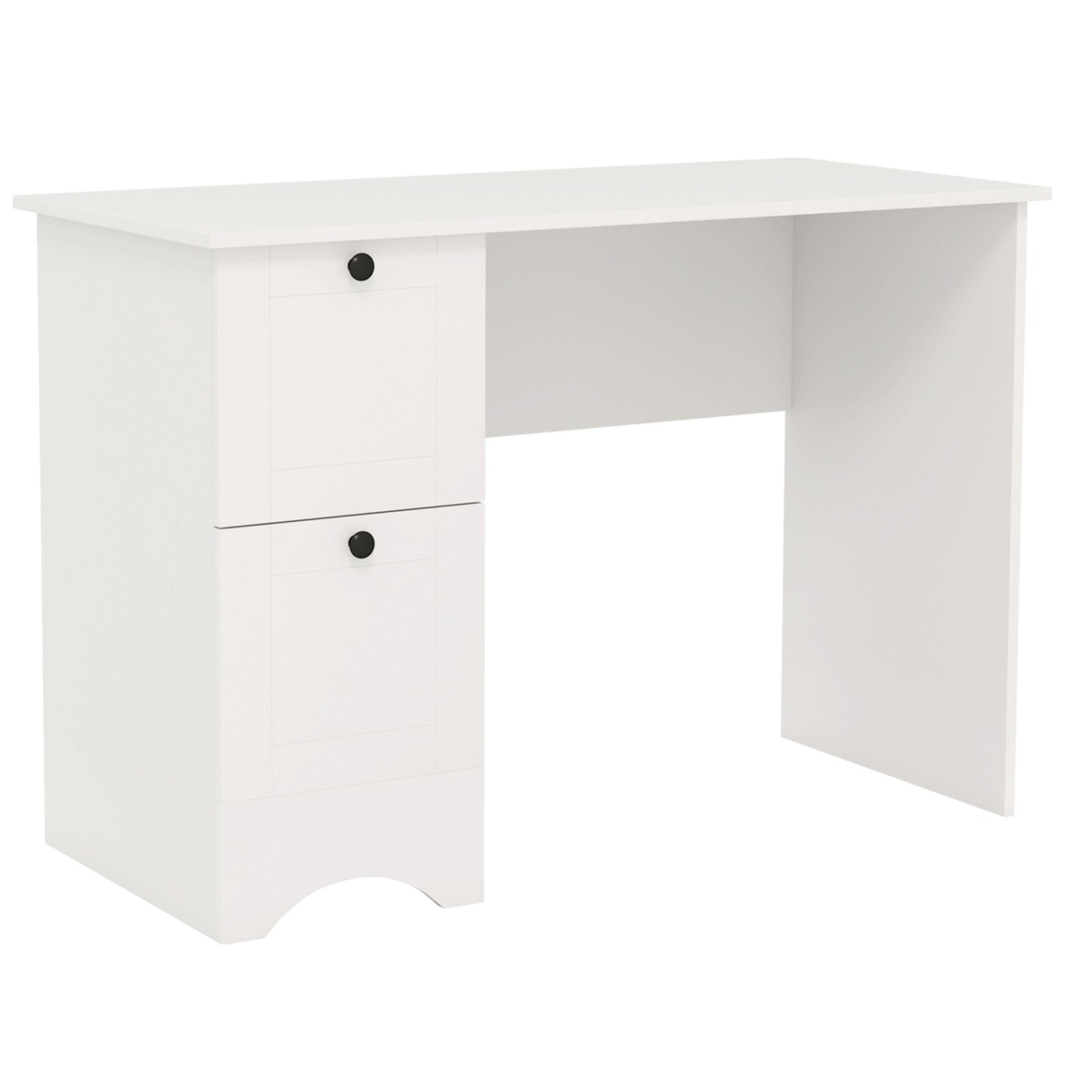 Costway Schreibtisch mit 2 Schubladen 109 x 50 x 75 cm Weiß günstig online kaufen