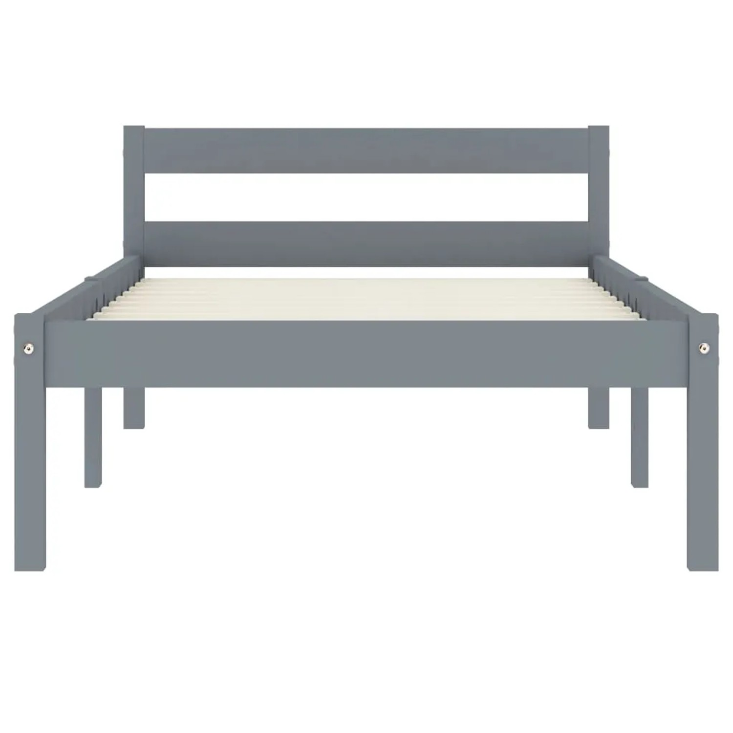 Graues Massivholzbett 100x200 cm von vidaXL für moderne Schlafzimmer.
