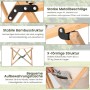 Costway 2er Set Campingstuhl Faltbar Bambusgestell Beige_6