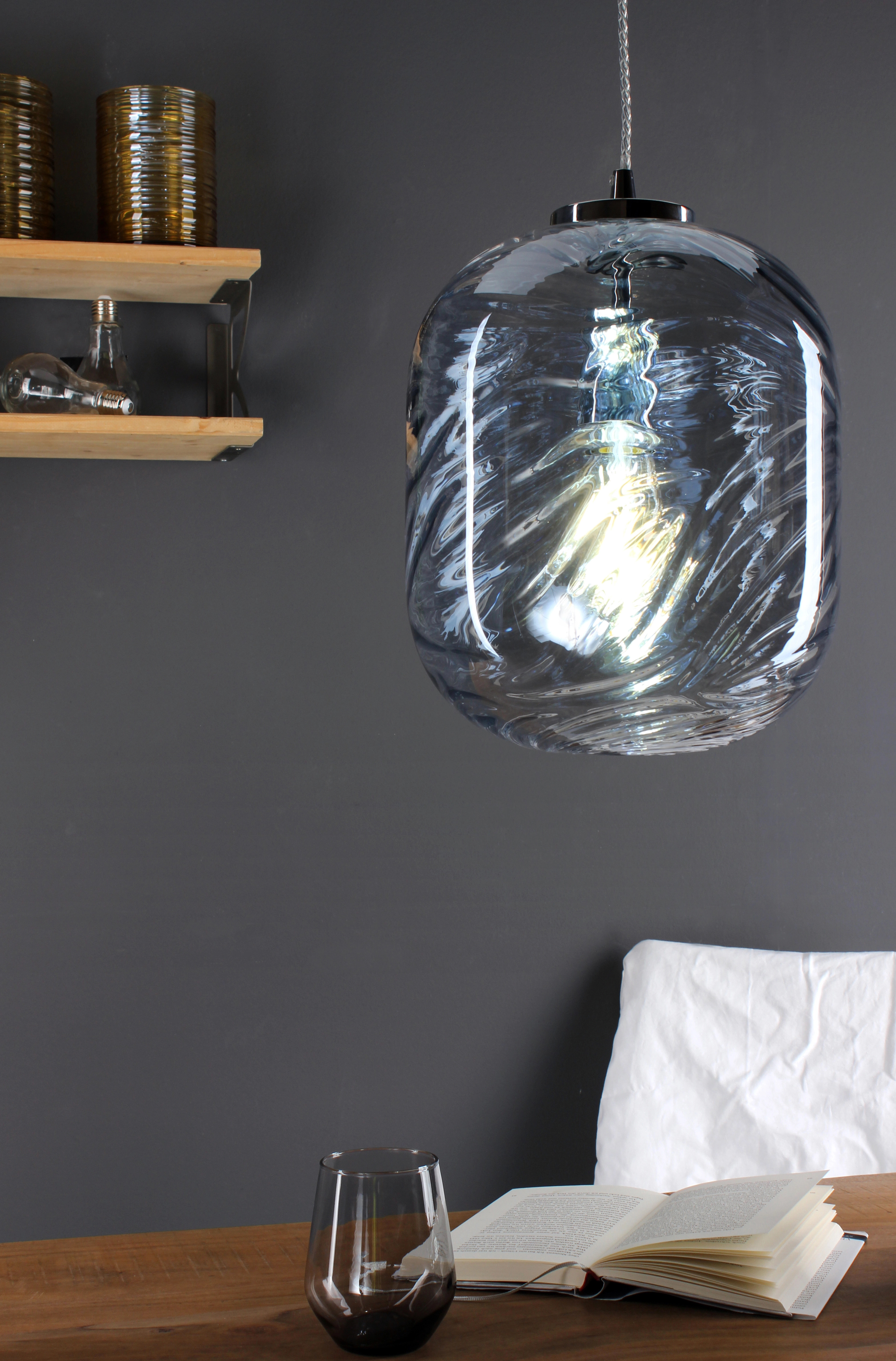 LUCE Design Pendelleuchte Nereide Seeblau bei Glas kaufen OBI