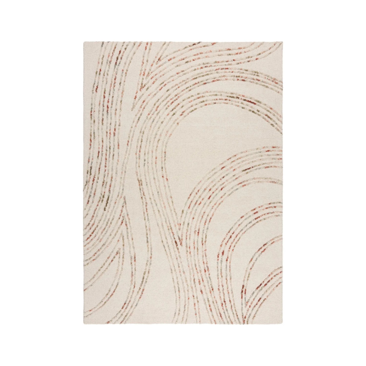 Flair Rugs Wollteppich Swirl Wool 80 cm x 150 cm Natur-Orange