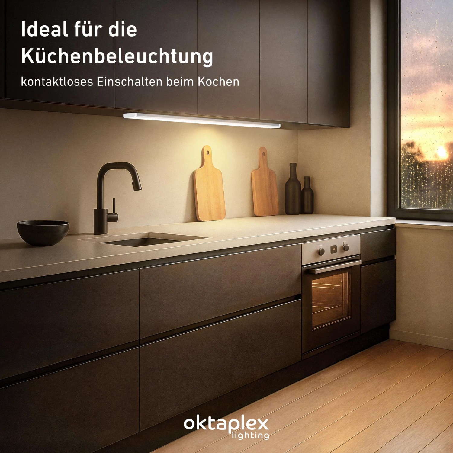 Oktaplex LED Leiste Küche Riva 58 cm 230 V Dimmbar Sensor Neutralweiß 2er Set kaufen bei OBI