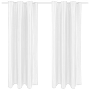 2er-Pack Arsvita, blickdichte, weiße Gardinen Alessia mit Universalband, 140x175 cm. Fenstervorhänge.