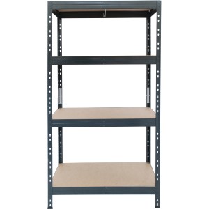 Metall Schwerlastregal Rivet, anthrazit, 180x90x45cm, mit 4 Böden. Steckregal für Lager, Keller oder Werkstatt.