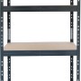 Metall Schwerlastregal Rivet, anthrazit, 180x90x45cm, mit 4 Böden. Steckregal für Lager, Keller oder Werkstatt.