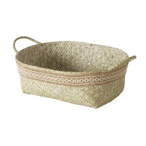 Naturfarbener Boltze Korb Jamal, 14x25x40 cm, aus Seegras und Eisen, ideal zur Aufbewahrung.