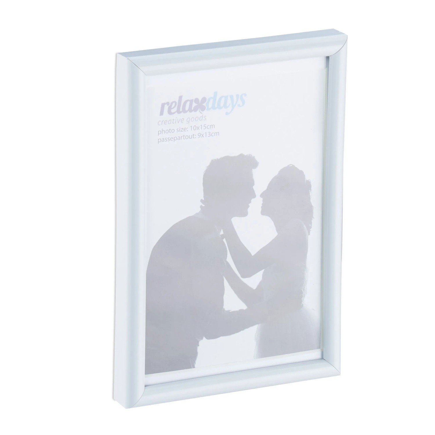 Relaxdays Bilderrahmen Kunststoff Weiß 2er Set 10 x 15 cm