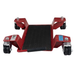 Rote TRUTZHOLM Rangierhilfe für Motorrad mit Ständer, Last bis 250kg.