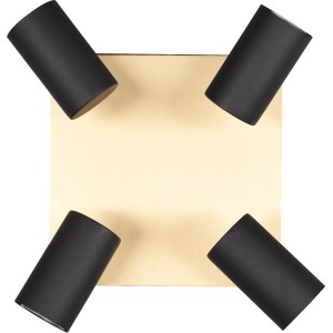 Trio Strahler Marley, 4-flammig, schwarz-goldene Deckenleuchte für flexible Beleuchtung.
