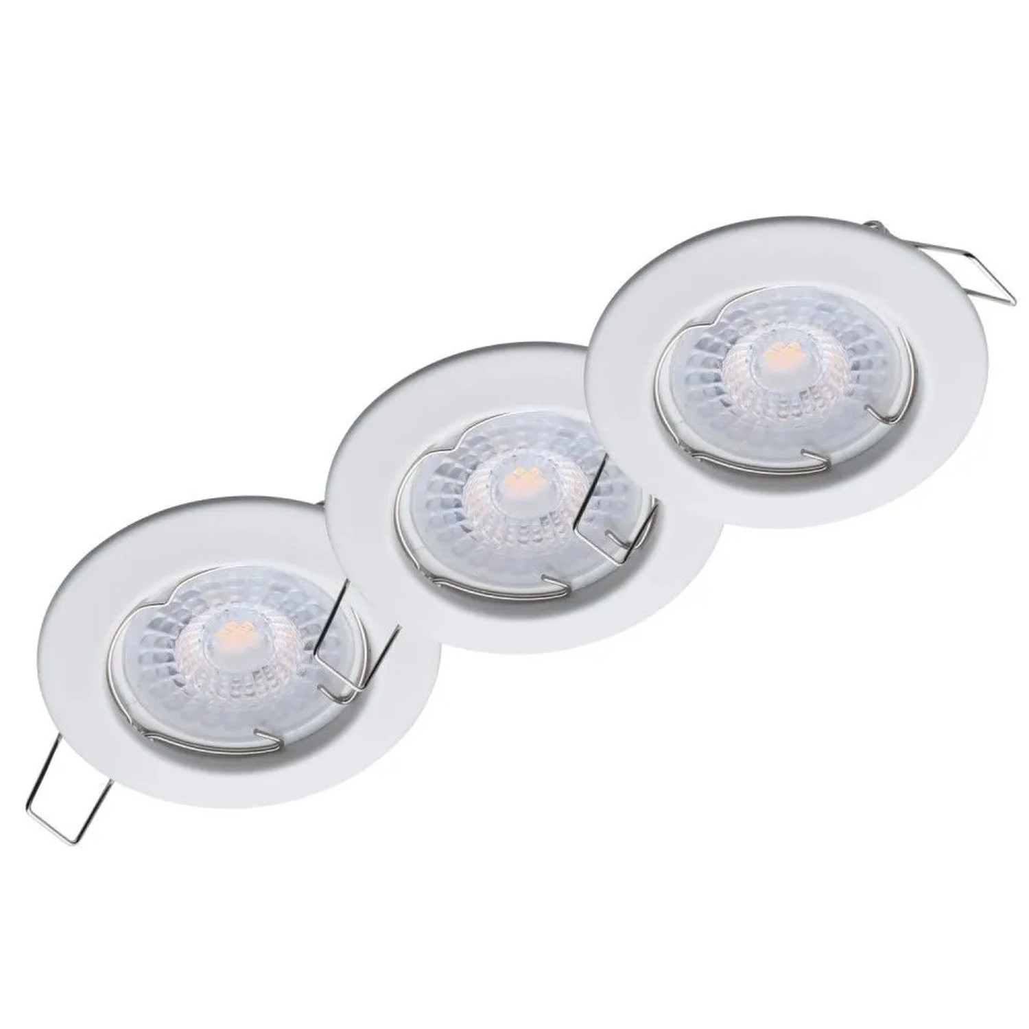 Oktaplex Sedan 3er Set LED-Spots Einbaustrahler Dimmbar in 3 Stufen Rund Lochmaß Ø 60 mm Weiß 4,8W 3000K Warmweiß 230V
