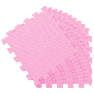 9-teilige LittleTom Baby Puzzlematte (30x30 cm) in Pink. Weiche Spielmatte für Babys und Kinder.