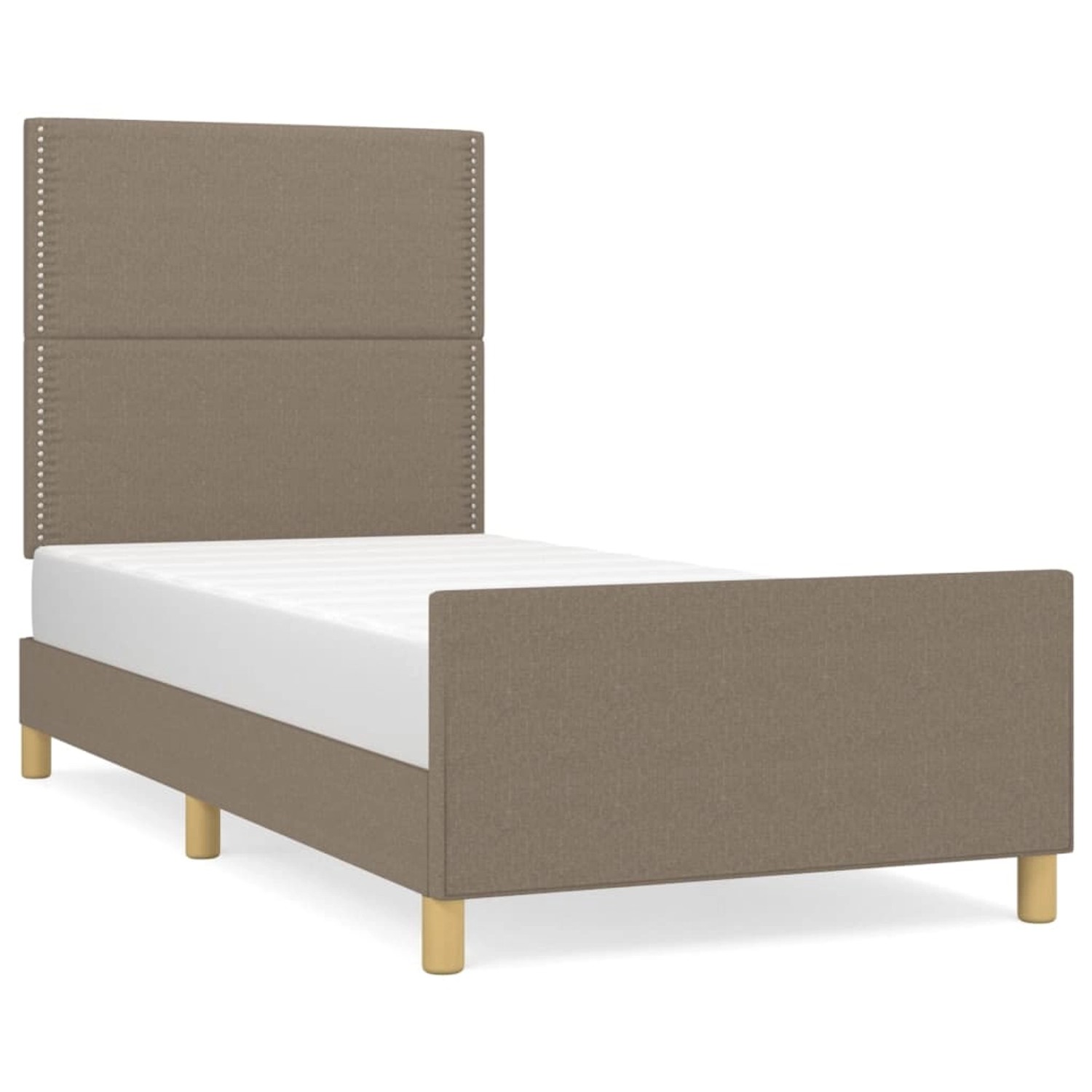 vidaXL Bettgestell mit Kopfteil Taupe 90x190 cm Stoff Modell 11376471 günstig online kaufen