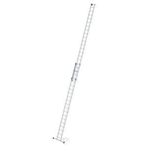 PROREGAL Sprossen-Seilzugleiter, 2-teilig, mit Traverse, 2x20 Sprossen. Aluminium Leiter für Profis.